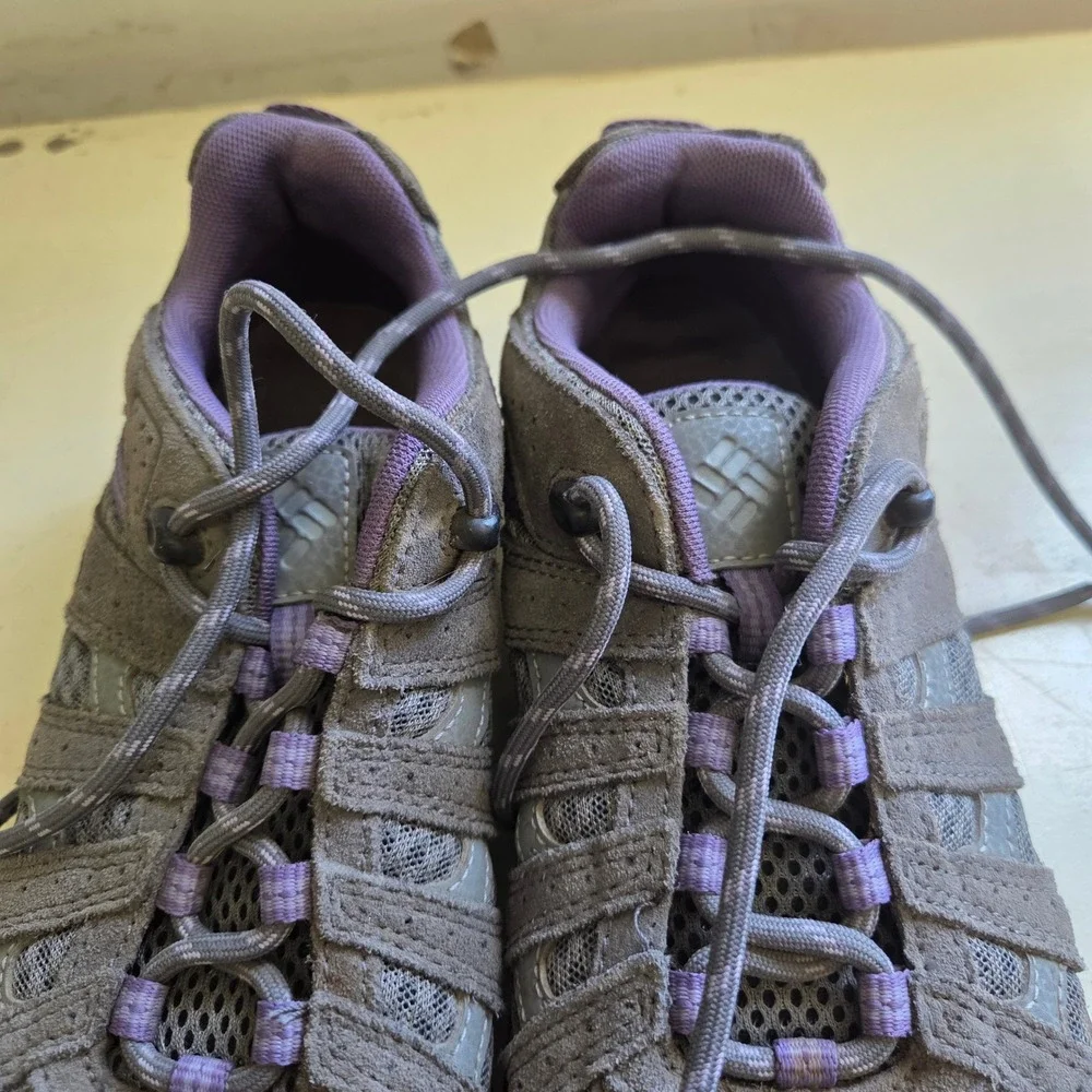 Columbia Redmond Hiking Shoes Grey Purple Trail Sneakers BL3948-053 Size 8.5